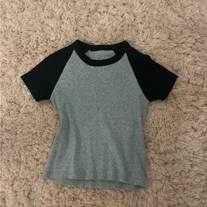 Black and Gray Brandy Melville Raglan T-Shirt